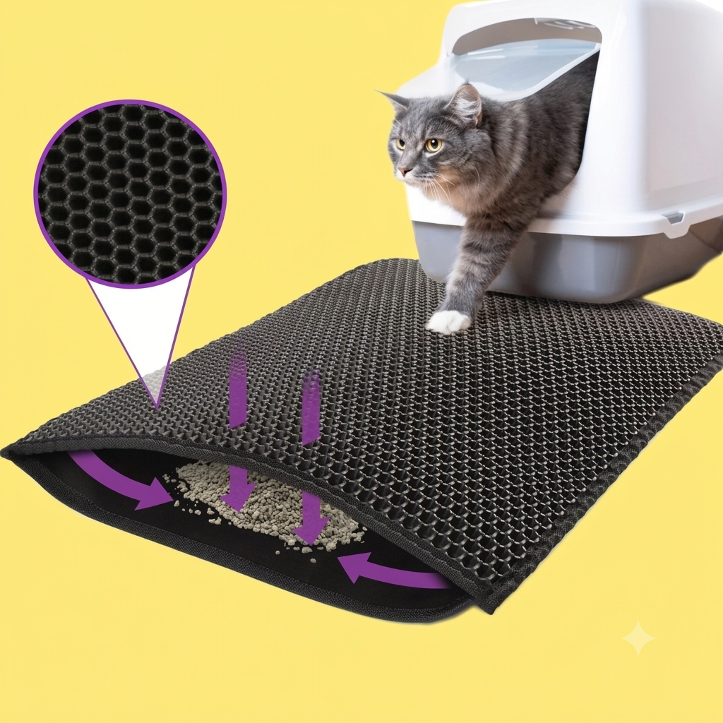 Gatta Viva GripTrap Katzenstreu-Fangmatte, doppellagige Silikonstruktur